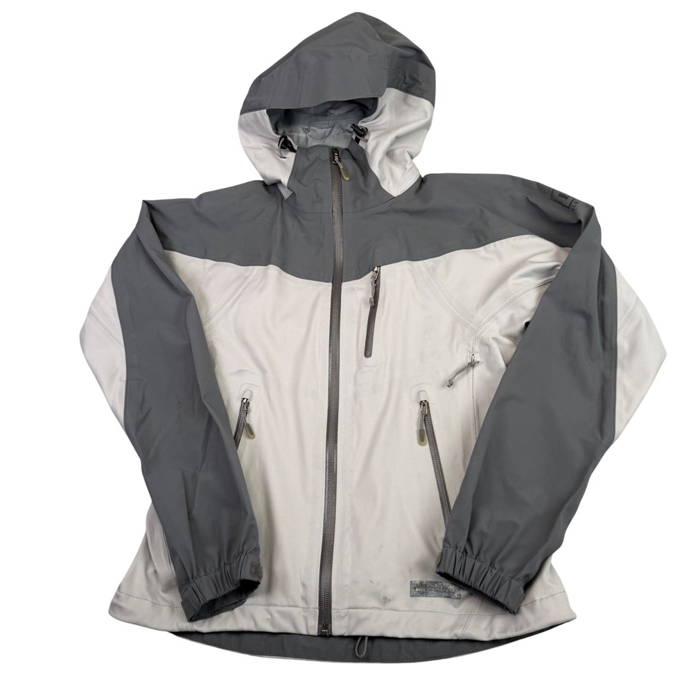 REI Nylon Elements Rain Jacket Gray HoodShell Gorpcore Hiking Utility Womens  XS